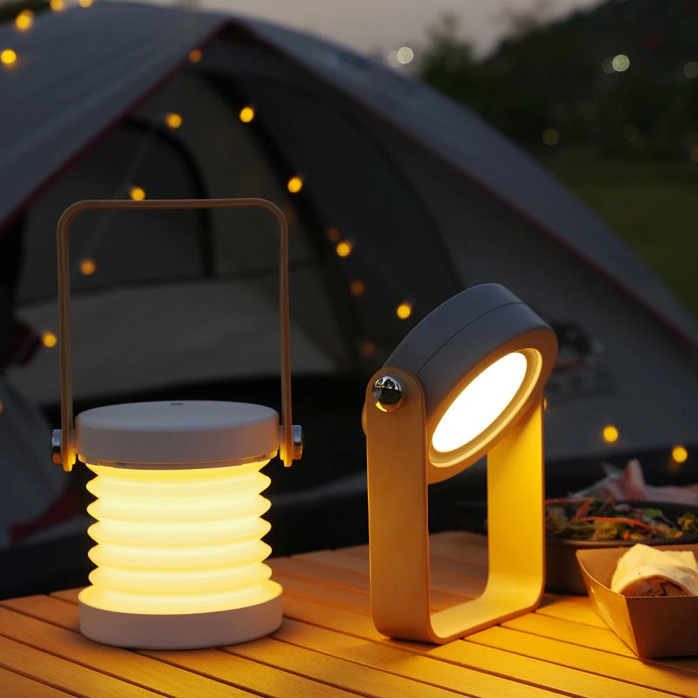 4-i-1 Hopfällbar lampa med laddningsfunktion
