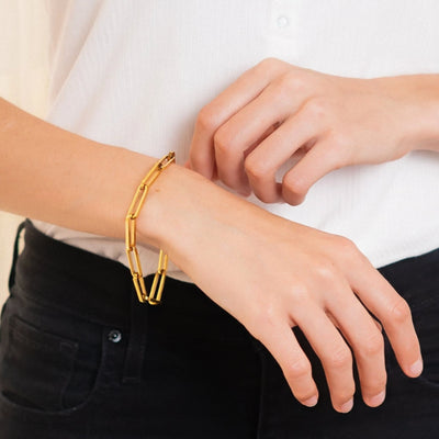 Asta Guldarmband med Paperclip-länkar