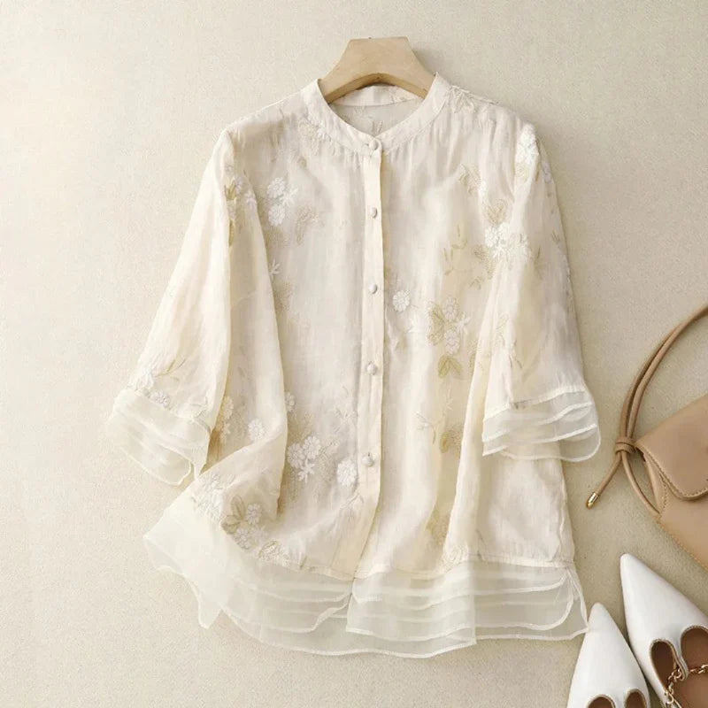 Ottavia™ – Feminin Blus med Elegant Silhuett för Varje Tillfälle
