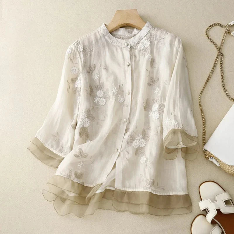 Ottavia™ – Feminin Blus med Elegant Silhuett för Varje Tillfälle