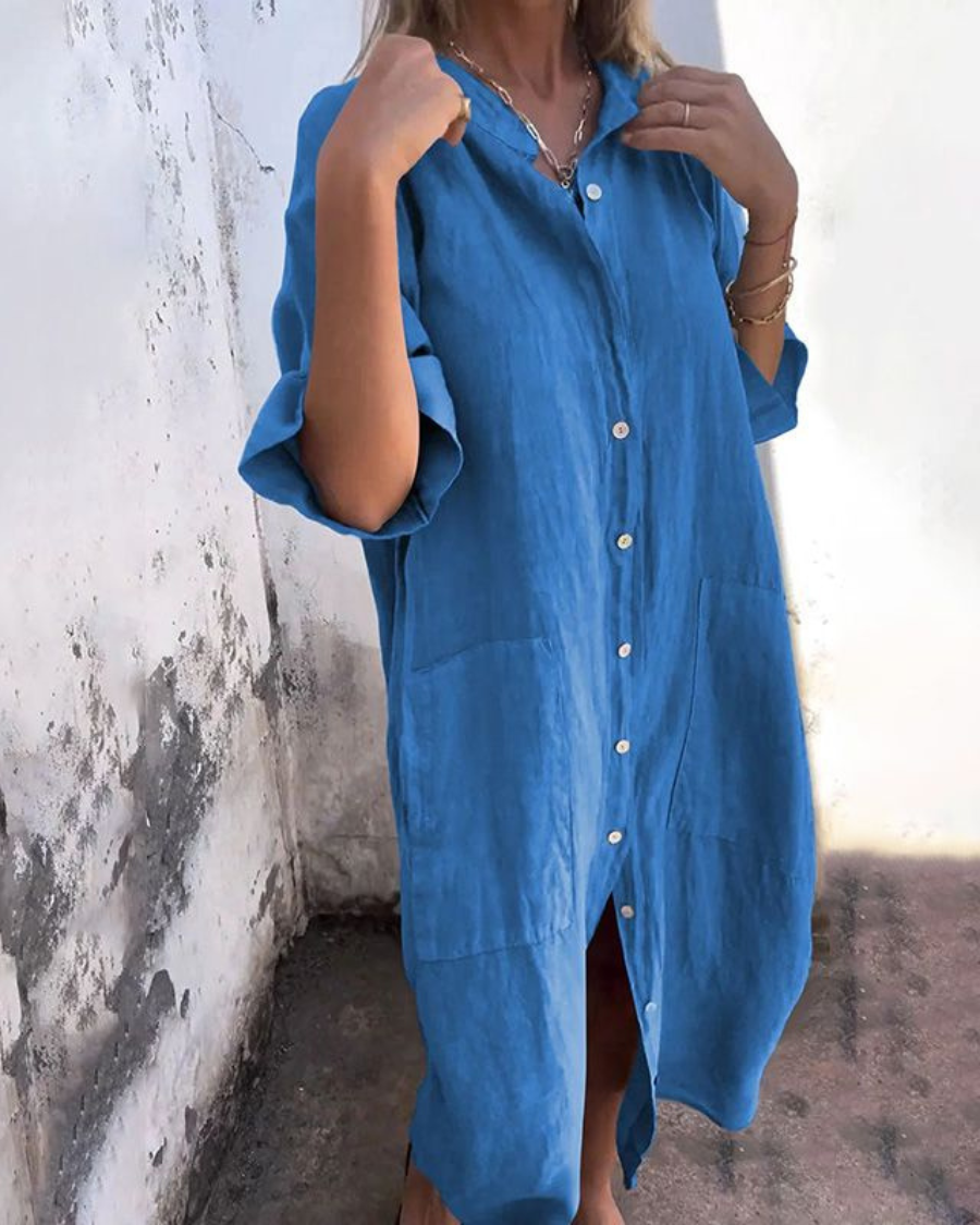 Melanie™ – Skjortklänning med Bohemisk Elegans