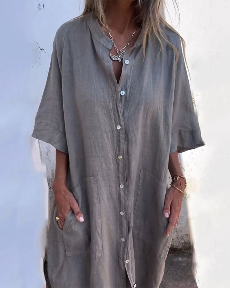 Melanie™ – Skjortklänning med Bohemisk Elegans