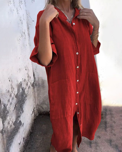 Melanie™ – Skjortklänning med Bohemisk Elegans