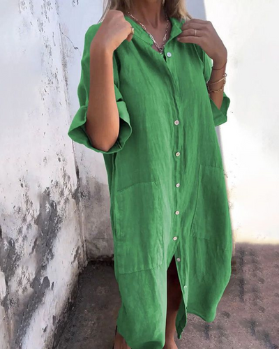Melanie™ – Skjortklänning med Bohemisk Elegans