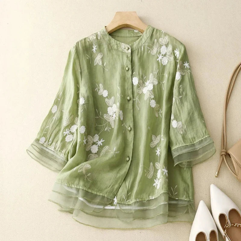 Ottavia™ – Feminin Blus med Elegant Silhuett för Varje Tillfälle