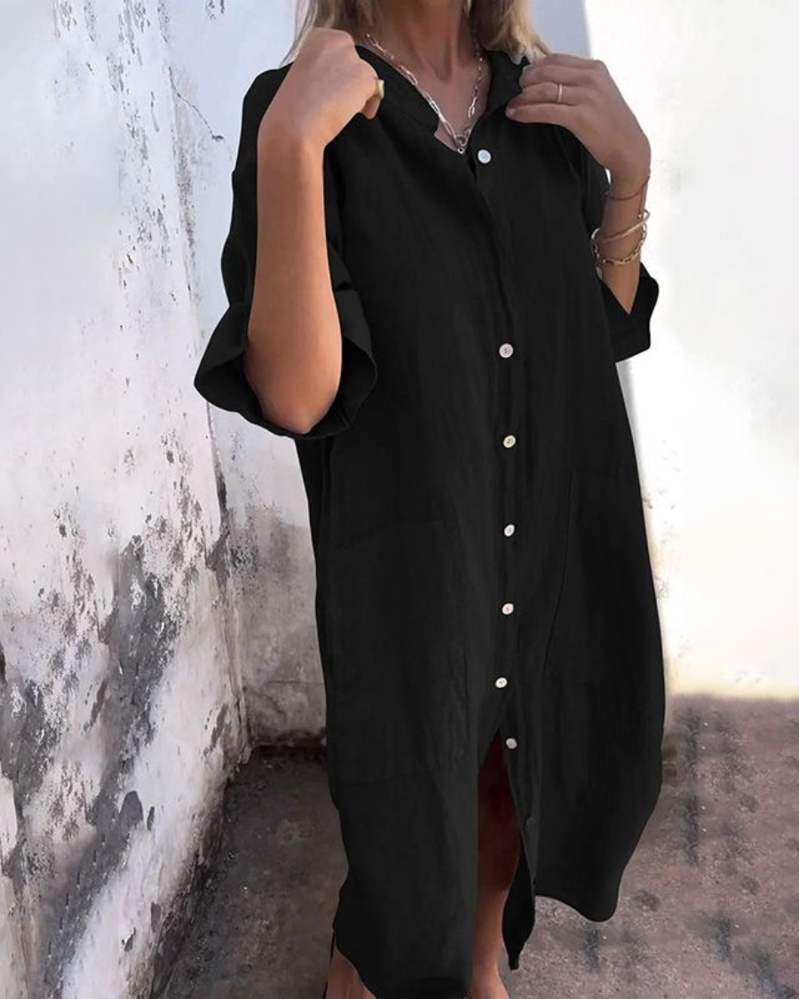 Melanie™ – Skjortklänning med Bohemisk Elegans