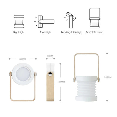 4-i-1 Hopfällbar lampa med laddningsfunktion