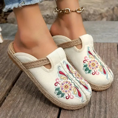 Katy™ | Handgjorda blommiga slip-in tofflor för vardagskomfort