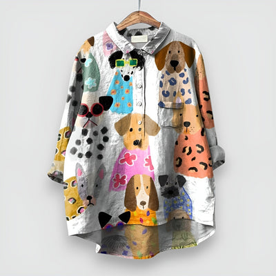 Amelie™ | Damskjorta med Hundmotiv