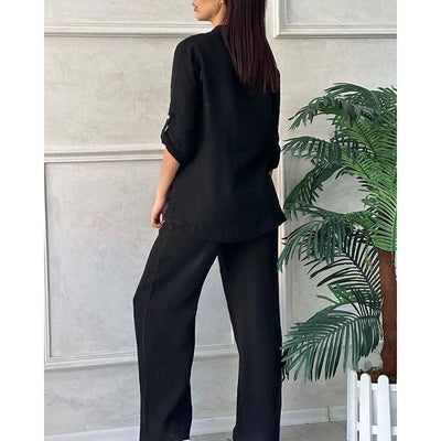 Nora™ | Tidlös Set i Bomull &amp; Linne för Elegant stil