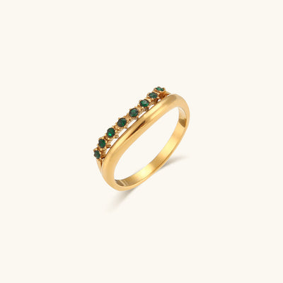 Adeline Guld Ring med Konstgjorda Diamanter
