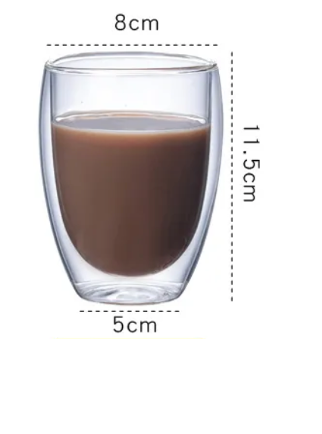 Endivo Handblåsta Dubbelväggiga Glas - 350ML Set om 4