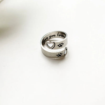 Justerbar Ring med Design av Tassar och Hjärtor – FAYAIE