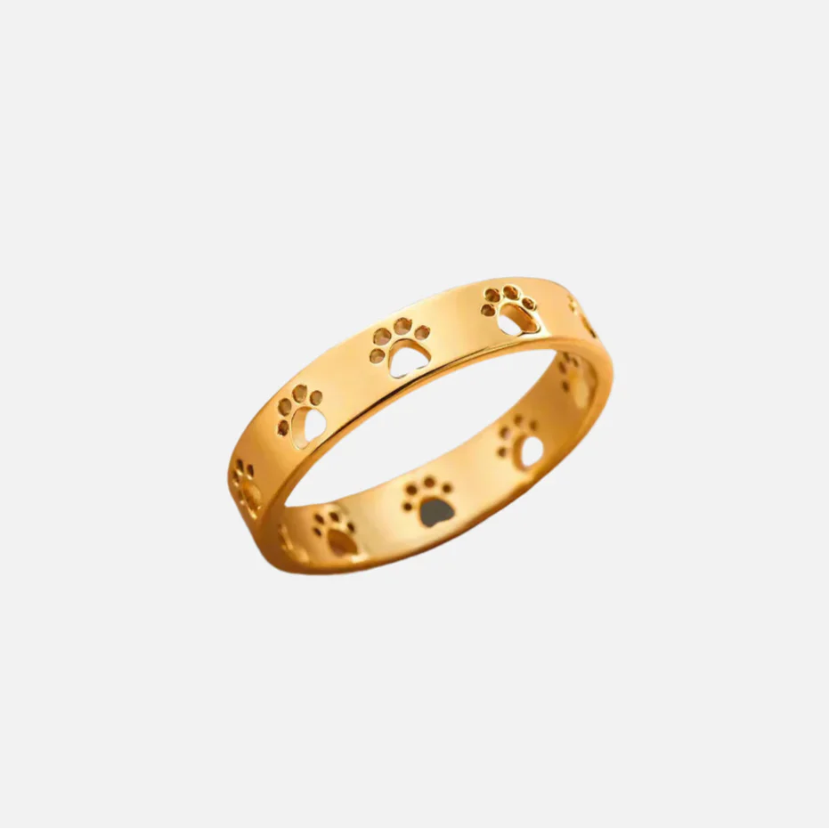 Justerbar Ring i Silver och Guld med Tassmotiv – Miraie