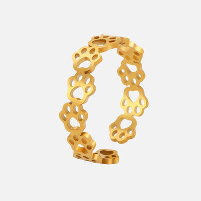 Justerbar Ring i Silver och Guld med Tassavtryck – OVA