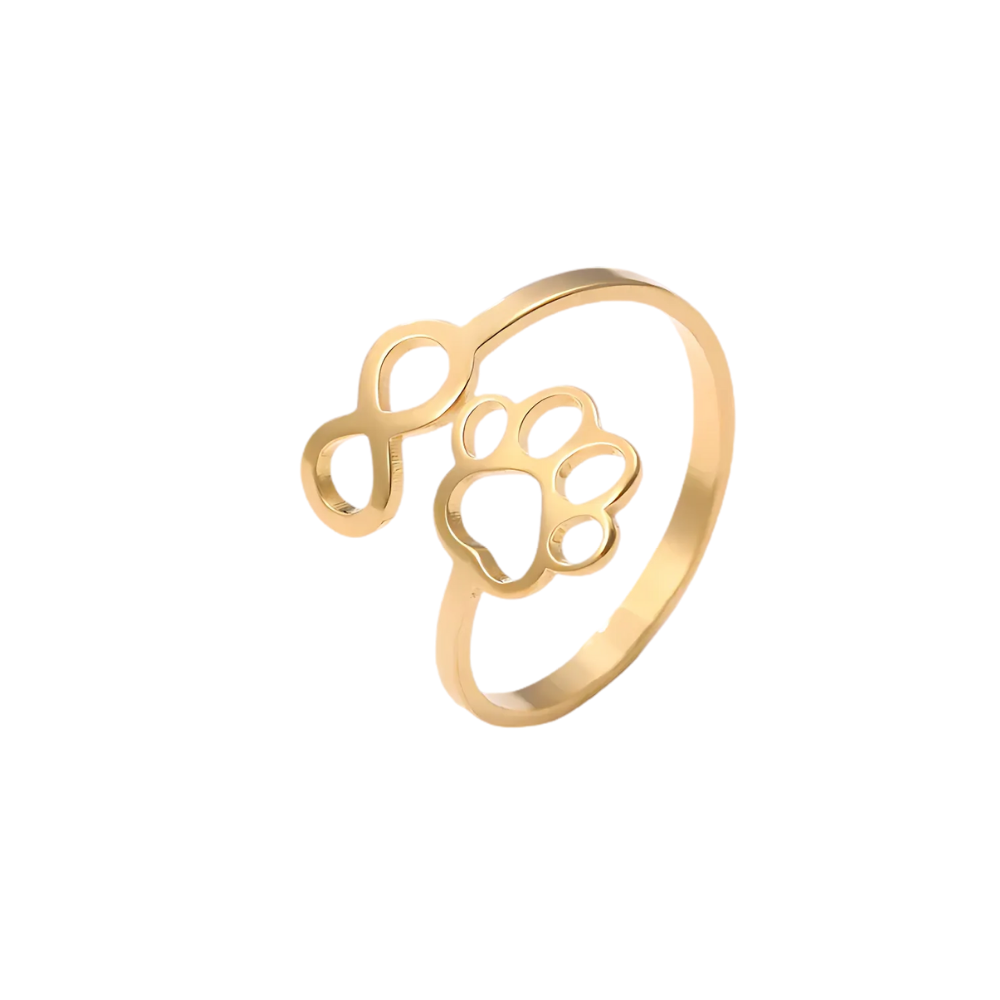 Justerbar Infinity Ring i Silver och Guld med Tassavtryck – AYLA