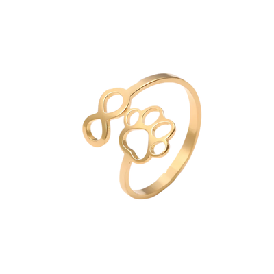 Justerbar Infinity Ring i Silver och Guld med Tassavtryck – AYLA