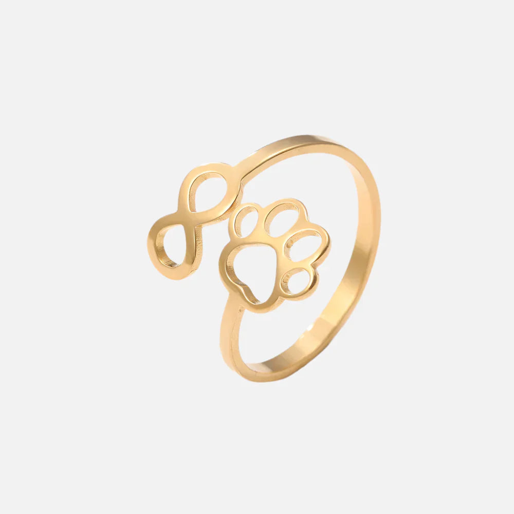 Justerbar Infinity Ring i Silver och Guld med Tassavtryck – AYLA