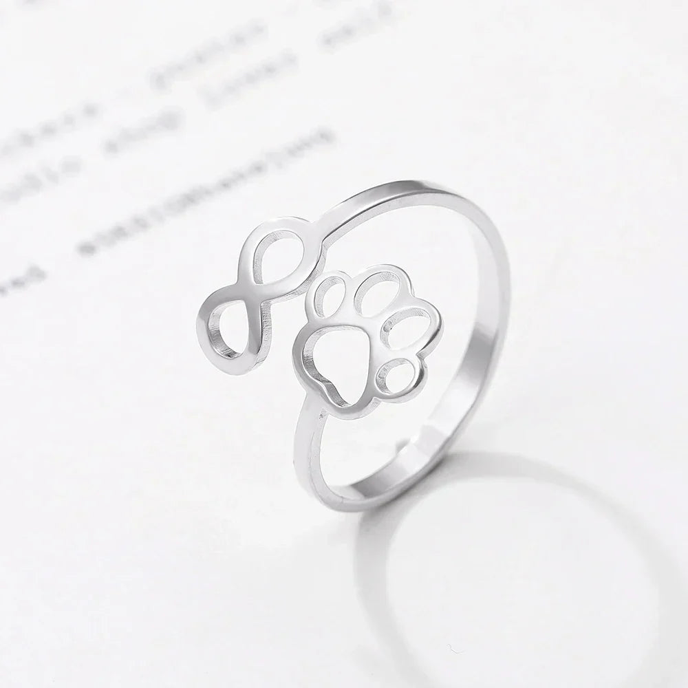 Justerbar Infinity Ring i Silver och Guld med Tassavtryck – AYLA