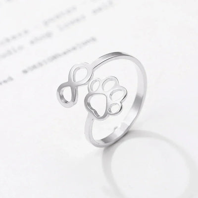 Justerbar Infinity Ring i Silver och Guld med Tassavtryck – AYLA