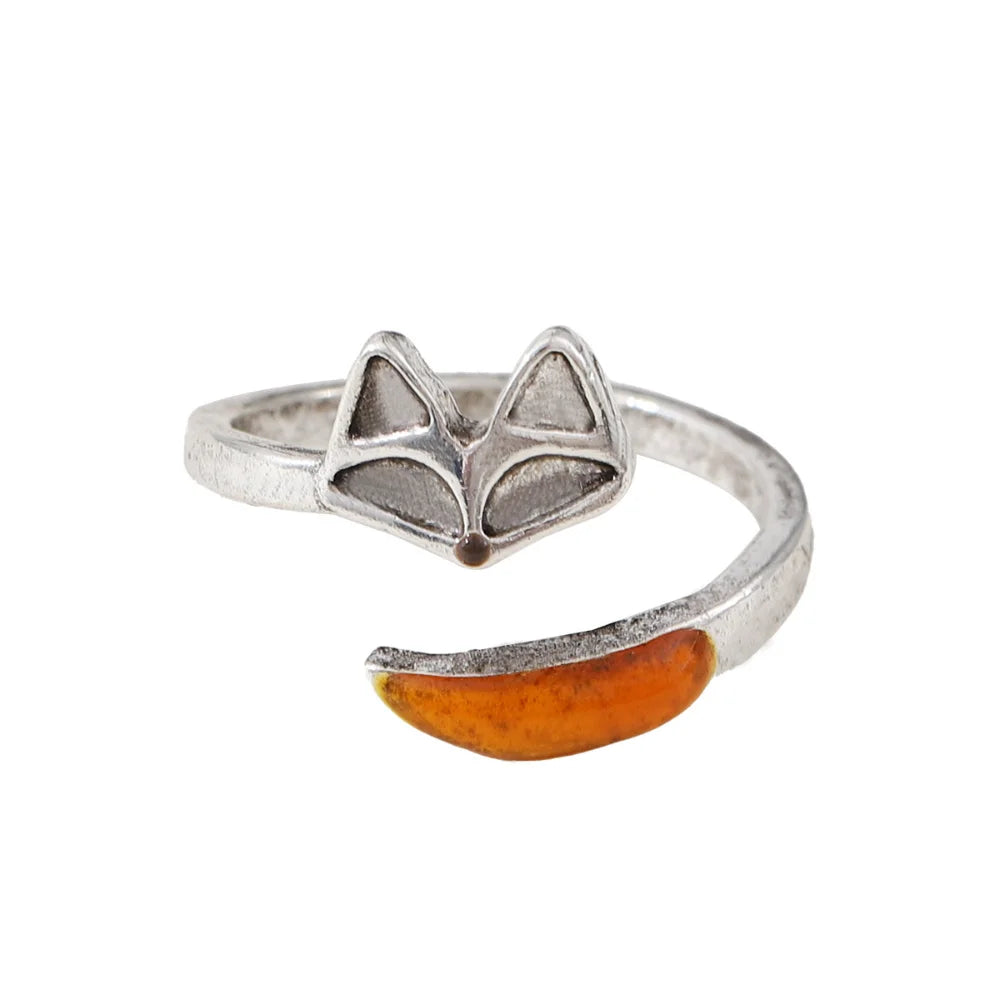 Vintage Ring i Silver 925 med Rävmotiv – Fenya