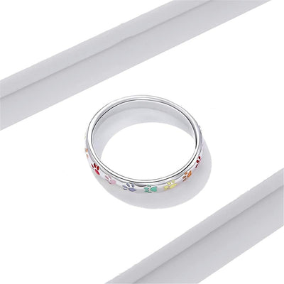 925 Silverring med Emaljerad Tassavtryck – Sena