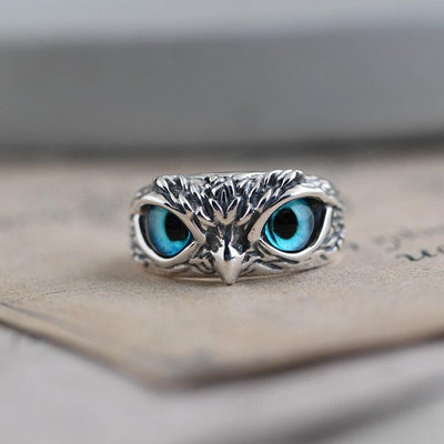 Rowan – Ring med Ugglesymbol som Symboliserar Visdom och Skydd