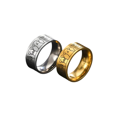 Ring i Guld och Silver med Graverade Fötter – Nika