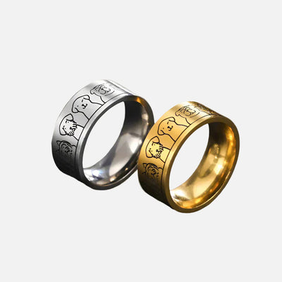 Ring i Guld och Silver med Graverade Fötter – Nika