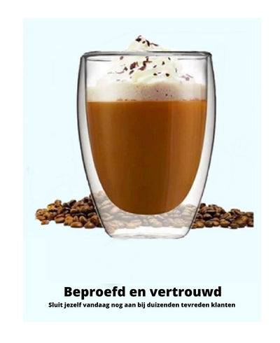 Endivo Handblåsta Dubbelväggiga Glas - 350ML Set om 4