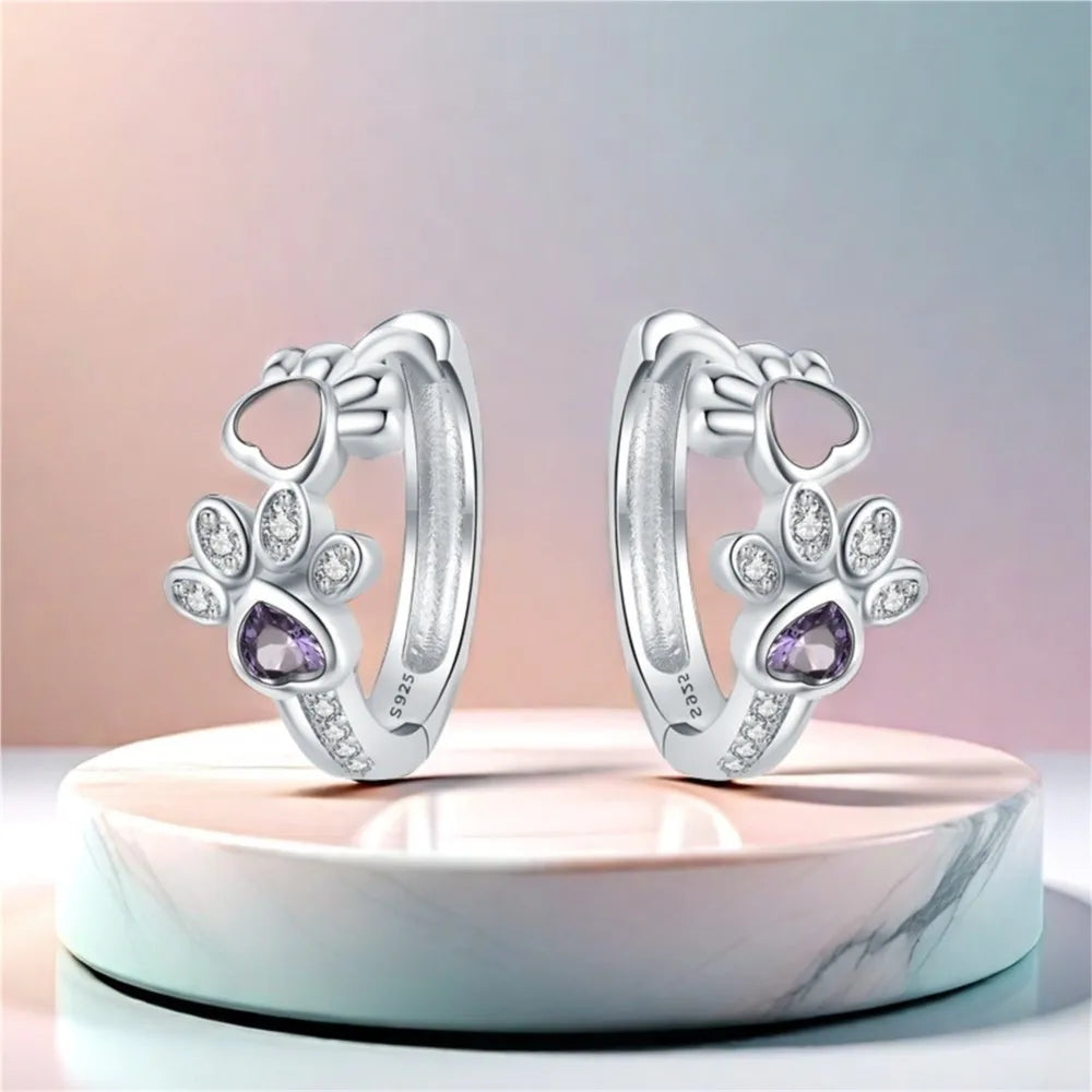 Örhängen Hundpote i 925 silver - Örn