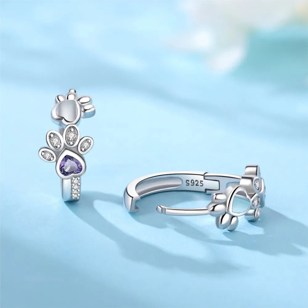Örhängen Hundpote i 925 silver - Örn