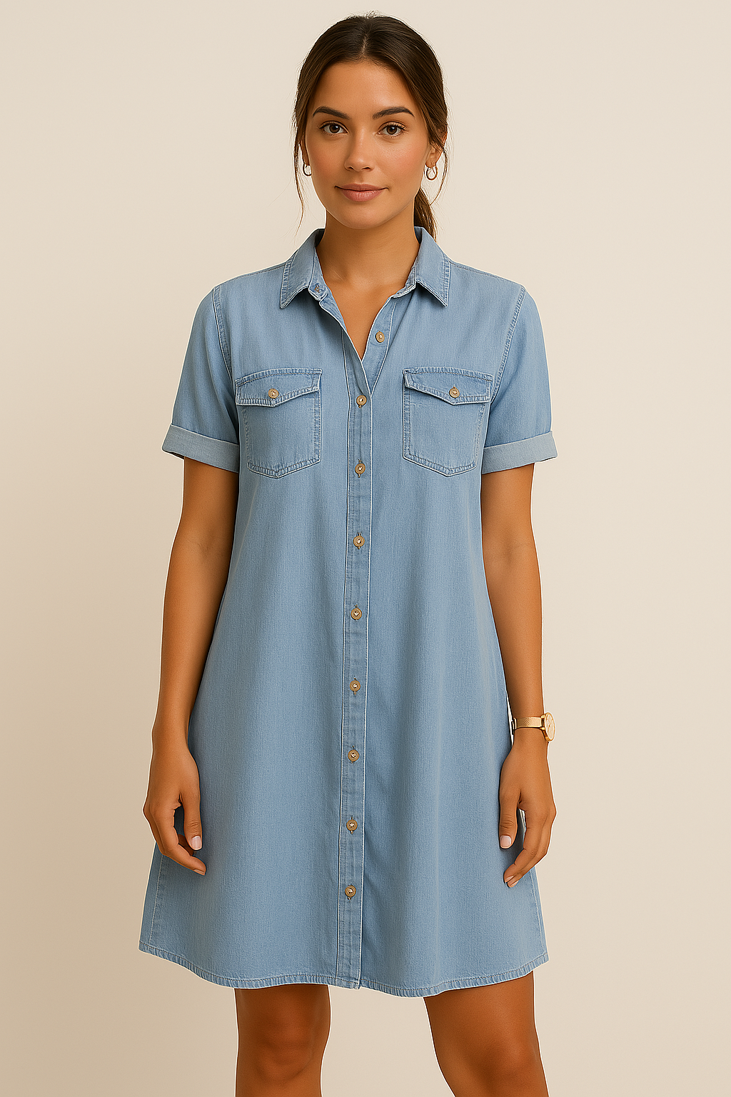 Frida™ – Jeansklänning med rak passform och naturlig elegans
