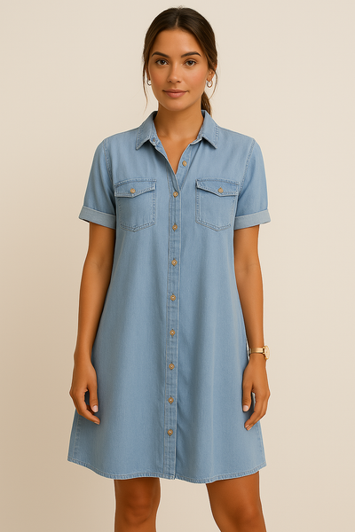 Frida™ – Jeansklänning med rak passform och naturlig elegans