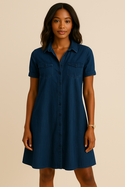 Frida™ – Jeansklänning med rak passform och naturlig elegans