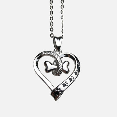 Silverhalsband med tass och hjärta - Nala