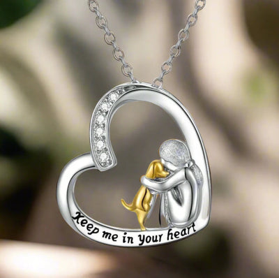 Silverhalsband 925 med hjärt- och hundmotiv - Milia