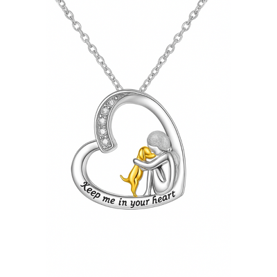 Silverhalsband 925 med hjärt- och hundmotiv - Milia
