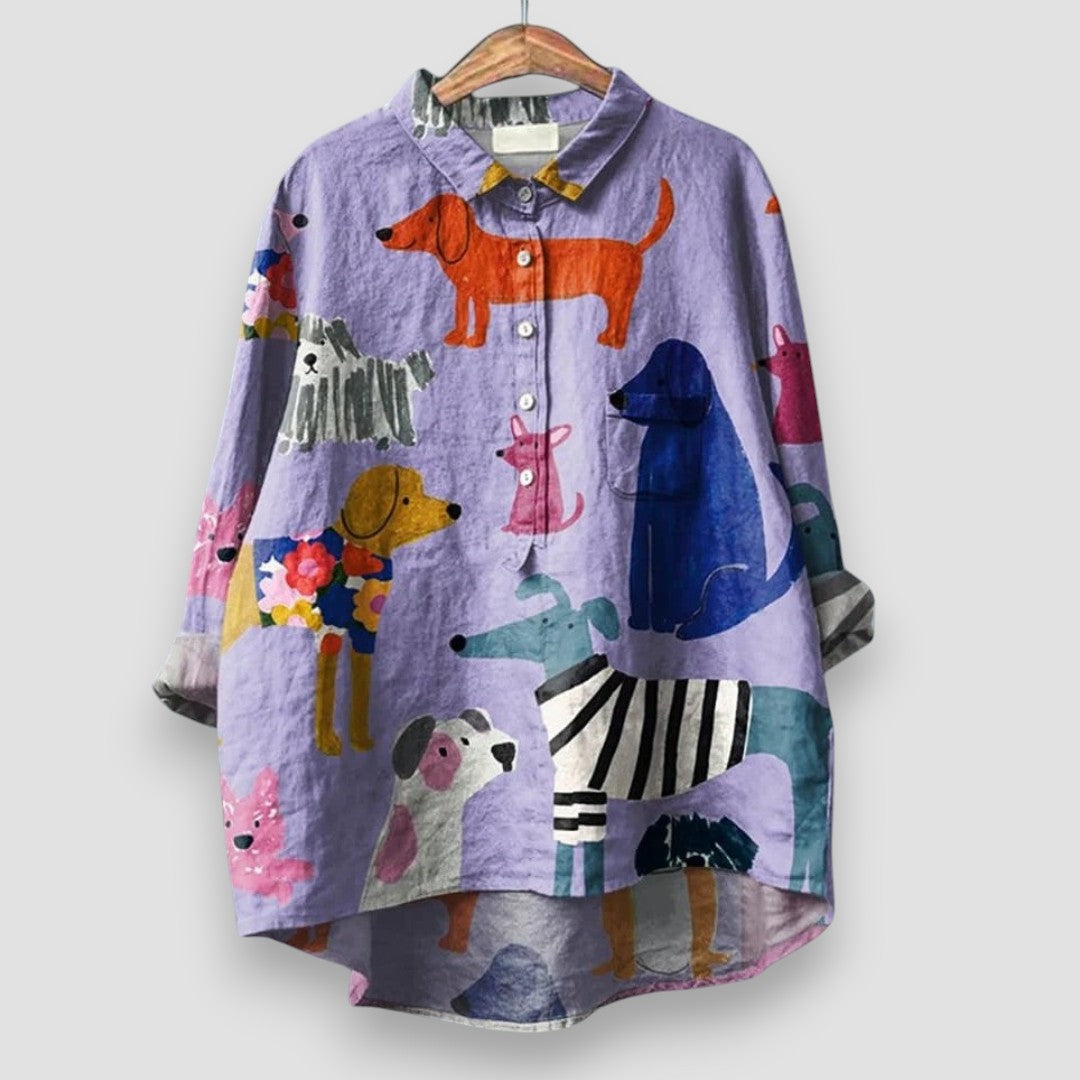 Amelie™ | Damskjorta med Hundmotiv