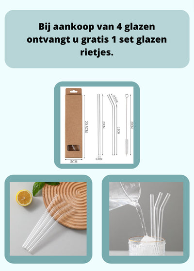 Endivo Handblåsta Dubbelväggiga Glas - 350ML Set om 4