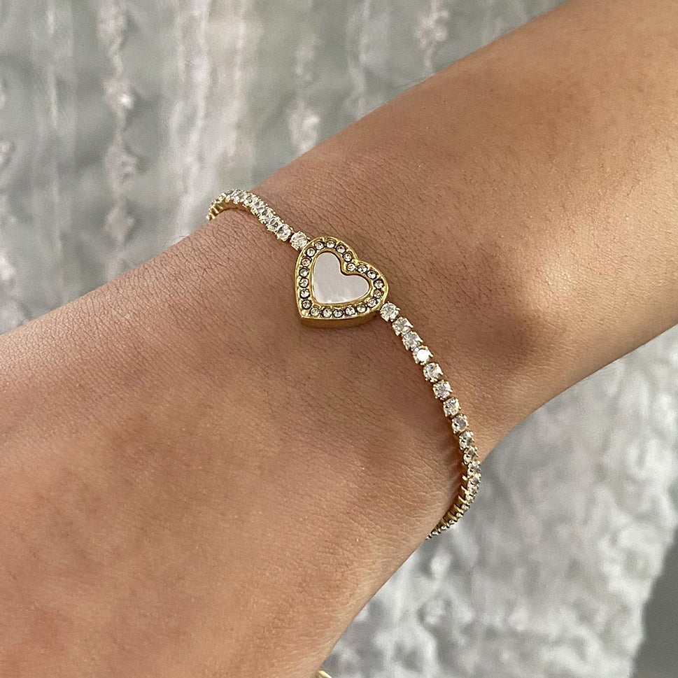 Cameron Diamond Heart Tennisarmband
