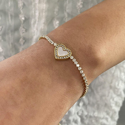 Cameron Diamond Heart Tennisarmband