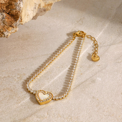 Cameron Diamond Heart Tennisarmband