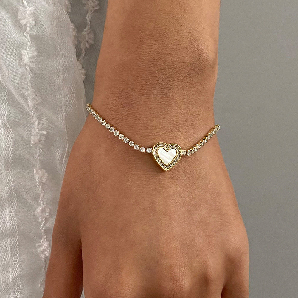 Cameron Diamond Heart Tennisarmband
