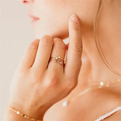 Amelya Birthstone Stacking Ring