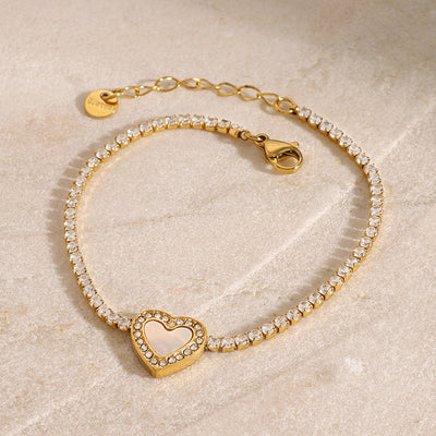 Cameron Diamond Heart Tennisarmband