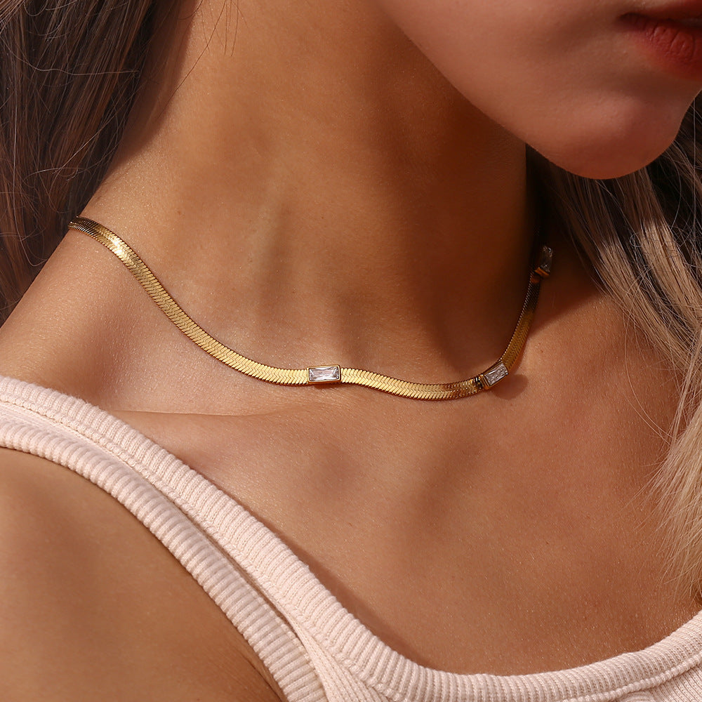 Eve Herringbone Guldhalsband