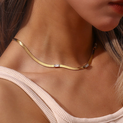 Eve Herringbone Guldhalsband
