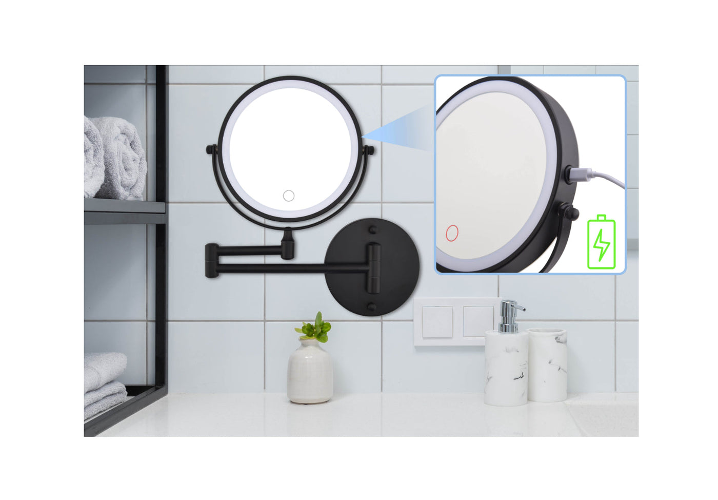 Endivo LED Sminkspegel - 7x Förstoringsfunktion