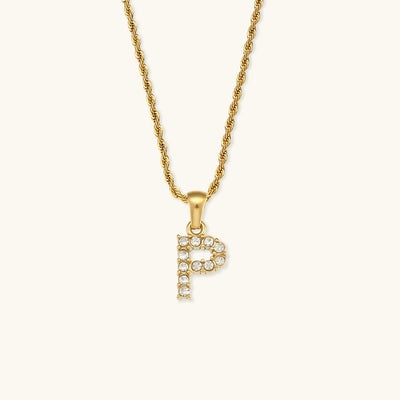 Diamantbesatta Initialhalsband från Maeve